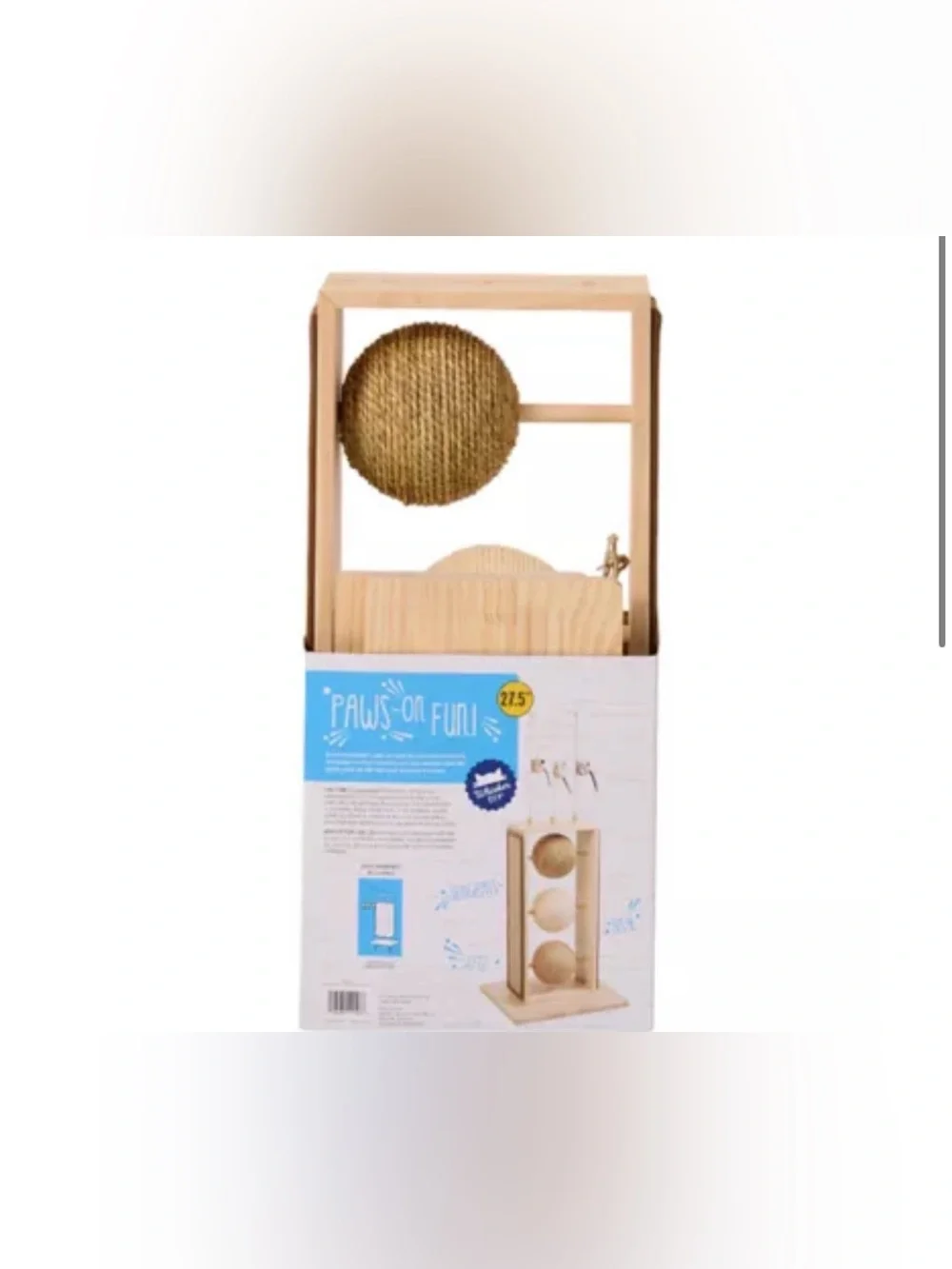 Whisker City 27.5-in Ball & Mouse Toy Cat Scratcher Post, Jute, Sisal, Seagrass